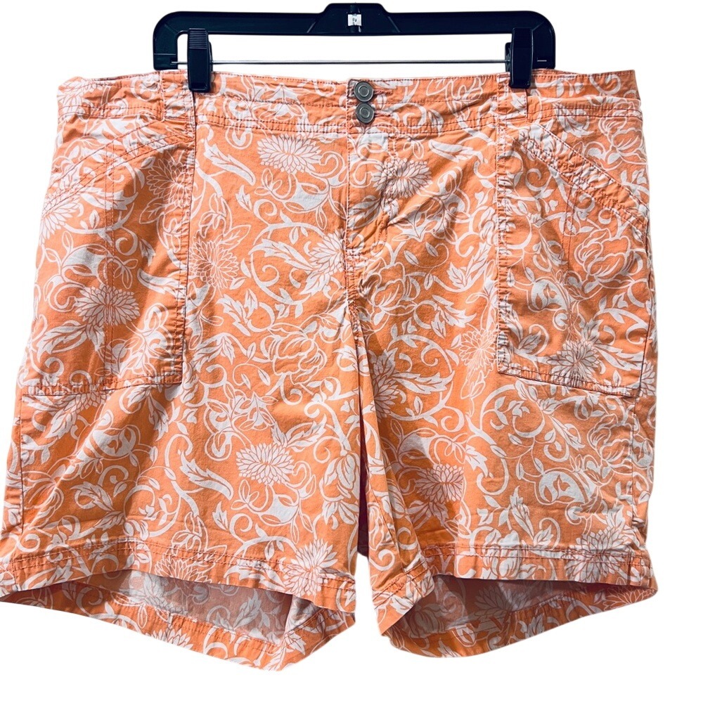 Lane Bryant Peach and White Patterned Shorts